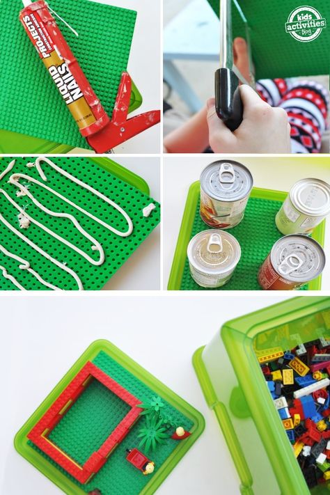 DIY Lego Storage Kids Activities Blog Diy Lego Storage, Lego Storage Ideas, Lego Mindstorms Nxt, Organizing Toys, Lego Land, Lego Kits, Diy Lego, Lego Boards, Lego Table