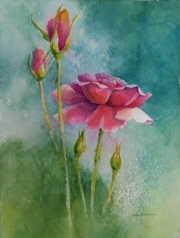 "Sharon's Rose" Salt Art, Paint Watercolor, Rose Of Sharon, Painting Videos, Watercolor Painting, Watercolor Paintings, Paintings, Paint, Art