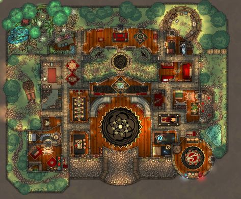 ArtStation - Player Character Headquarters [35 x 24], Jeff Todd Pen And Paper Games, Fantasy City Map, Dnd World Map, Building Map, Tabletop Rpg Maps, Dnd Maps, Rpg Map, Dungeon Maps, D D Maps