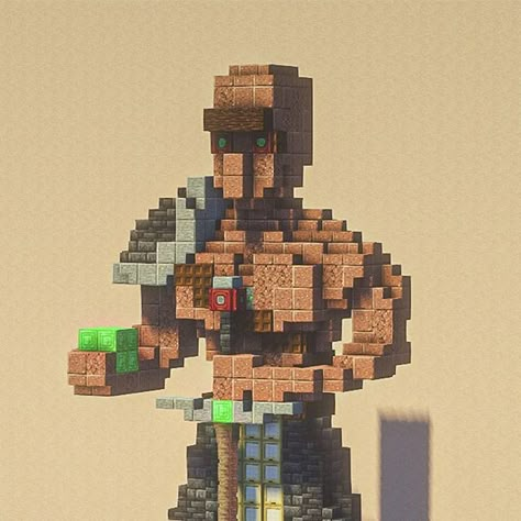 1,594 likes, 16 comments - Jon & Patchon Channel (@jonepatchon) on Instagram: "⛏️ Villager statue idea 🌳 We put the construction in the studio to be seen in more detail..." Minecraft Villager Statue, Minecraft Statues Blueprints, Villager Statue, Minecraft Props, Minecraft Statues, Build Minecraft, Architecture Drawing Plan, Mc Ideas, Minecraft Plans