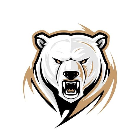 Angry bear head logo | Premium Vector #Freepik #vector #bear-head #bear-logo #grizzly #grizzly-bear Bear Logo Design Graphics, Logo Animal Design, Bear Drawing Tattoo, Bear Graphic Design, Leon Logo, Anime Graphics, Bear Logo Design, Vector Animals, Bear Tracks