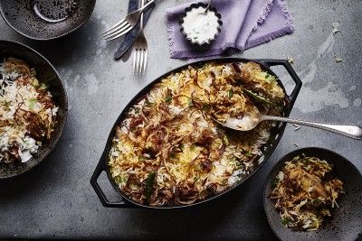 Our Dum Biryani is a one-pot-wonder! Moist and flavourful, this layered dish of Tikka Masala spiced chicken and fluffy rice is perfect for sharing. Lamb Biryani Recipe, Maneet Chauhan, Lamb Biryani, Chicken Dum Biryani, Best Rice Recipe, Dum Biryani, Biryani Recipe, Indian Curry, Tikka Masala