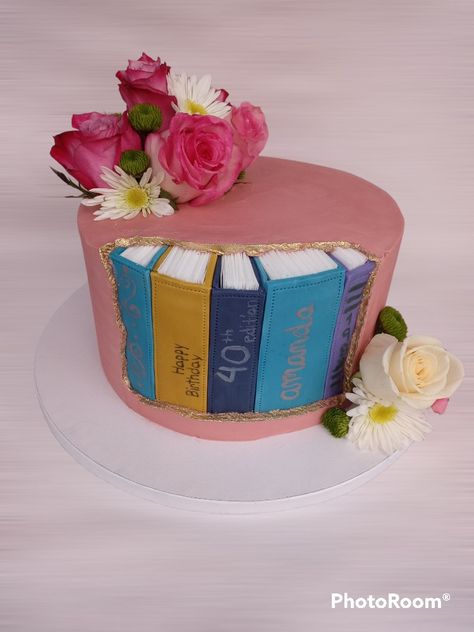 #Cake #Bookcake #NameItCakes Book Lovers Cake Ideas, Cake For Book Lover, Cake Ideas Book Theme, Birthday Cakes Book Theme, Cakes With Books Theme, Cakes Based On Books, Books Cake, Daphne Alabama, Book Cakes