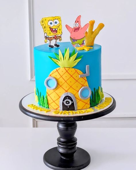 SpongeBob SquarePants cake Spongebob 21st Birthday Cake, 25th Birthday Spongebob Cake, Squidward Cake, Spongebob Birthday Cakes, Spongebob Birthday Cake Boys, Birthday Cake Spongebob, Spongebob Cake Ideas, Sponge Bob 25 Birthday Cake, Spongebob Cake Ideas For Girls