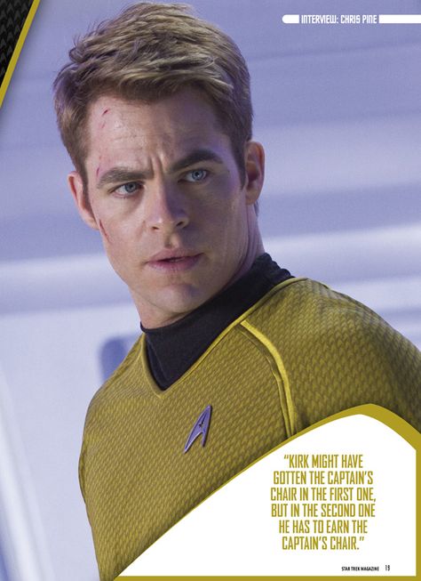 Chris Pine as Captain James T. Kirk of the U.S.S. Enterprise Star Trek Chris Pine, Chris Pine Movies, Jim Kirk, Star Trek Reboot, Star Trek 2009, James T Kirk, Star Trek Captains, New Star Trek, Star Trek Beyond