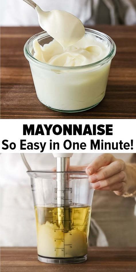 Homemade Mayonnaise Recipe, How To Make Mayonnaise, Smoothies Vegan, Homemade Mayo, Homemade Pantry, Mayonnaise Recipe, Salad Dressing Recipes Homemade, Homemade Condiments, Condiment Recipes