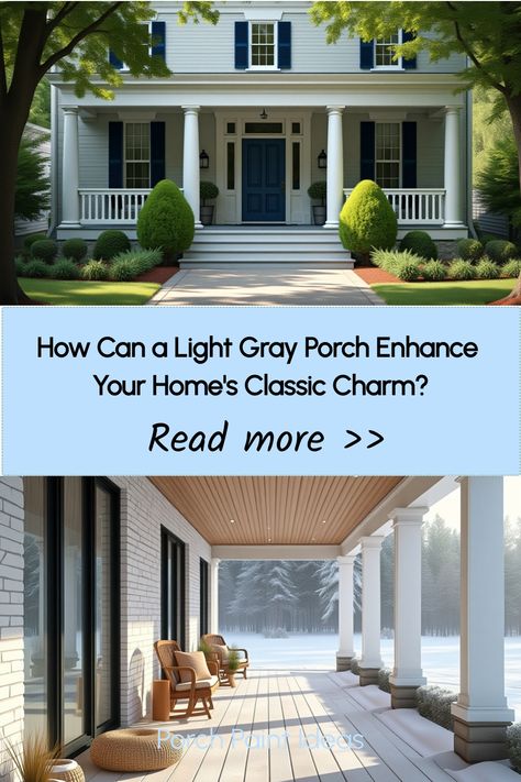 Elegant gray porch with white columns on Southern mansion Porch Paint Ideas, Gray Porch, Porch Paint Colors, Colonial Front Porch, Angled Bedroom, Southern Style Home, Boost Curb Appeal, Porch Paint, Painted Front Porches