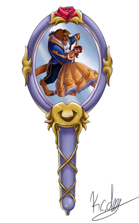 Show Me The Beast by kcday on DeviantArt Mirror From Beauty And The Beast, Beauty And The Beast Mirror, Disney Props, Enchanted Mirror, Beauty And The Beast Drawing, Mirror Drawing, Belle And The Beast, Bella Disney, Fabulous Wallpaper