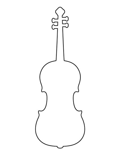 Violin pattern. Use the printable outline for crafts, creating stencils, scrapbooking, and more. Free PDF template to download and print at http://patternuniverse.com/download/violin-pattern/ Violin Template, Printable Outline, Violin Art, Learn Violin, Applique Patterns, Scroll Saw, Craft Patterns, String Art, Felt Crafts