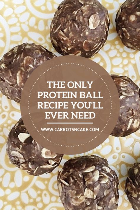 The Only Protein Ball Recipe You'll Ever Need - Carrots 'N' Cake Protein Balls Healthy, Protein Balls Recipes, Energy Bites Recipes, Gluten Free Protein, Protein Cake, Healthy Protein Snacks, Energy Ball Recipe, Protein Bar Recipes, Protein Packed Snacks