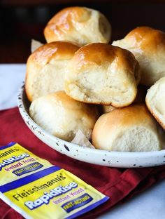 Fluffy and sweet honey dinner rolls! This easy dinner rolls recipe is made with rapid rise yeast, so they will be done from start to finish in under 90 minutes! #easy #yeast #cookiesandcups #dinnerolls #honeybutter #sweetrolls Sweet Dinner Rolls Recipe, Dinner Roll Recipes, Honey Yeast Rolls, Yeast Dinner Rolls Recipe, Honey Dinner, Easy Yeast Rolls, Dinner Rolls Easy, Homemade Yeast Rolls, Yeast Rolls Recipe