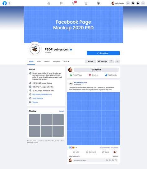 Facebook Page Mockup, Facebook Page Template, Facebook Mockup, Social Media Mockup, About Facebook, Free Facebook, Psd Template Free, Business Templates, Facebook Business