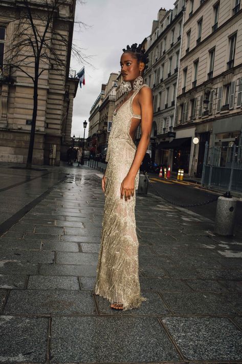 Braid Fringe, Cucculelli Shaheen, Beaded Fringe Dress, Runway Gowns, Matric Dance, Prom Dress Inspiration, Fringe Dress, Gala Dresses, Platinum Metal