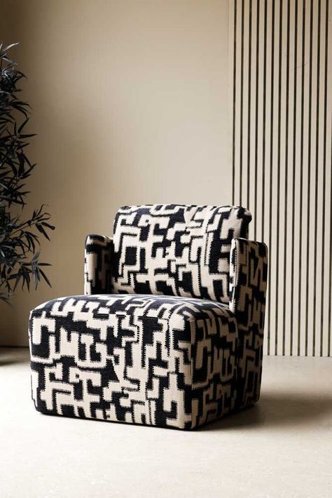 Fabulous Monochrome Pattern Club Chair Armchair Bedroom, Monochrome Color Palette, Striped Upholstery Fabric, Patterned Armchair, Luxe Lounge, Lounge Style, Rockett St George, Striped Upholstery, Monochrome Pattern