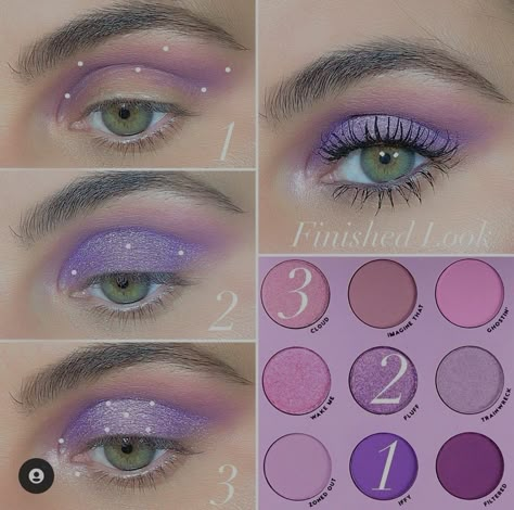 Lilac Eyeshadow, Summer Eyeshadow, Purple Makeup Looks, Applying Eyeshadow, Hazel Eye Makeup, Pastel Makeup, Colourpop Eyeshadow, Purple Eye Makeup, Makeup For Hazel Eyes