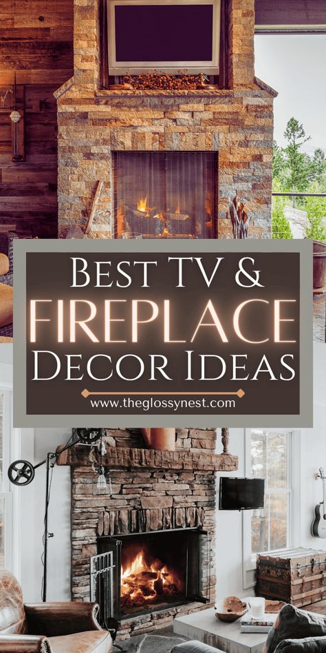 Ideas For Fireplace Decor, Mantle With Tv Decor, Fireplace Mantel Decor With Tv, Mantel Decor Everyday, Tv Mantel, Over Fireplace Decor, Mantle With Tv, Fireplace Hearth Decor, Above Fireplace Ideas