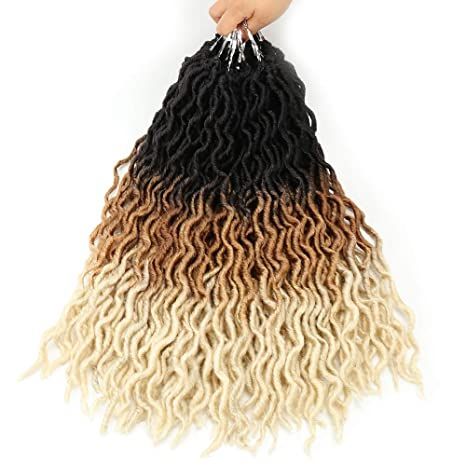 Amazon.com : Eliza Wavy Gypsy Locs Ombre Crochet Hair 18" 8Packs/Lot Goddess Locs 100% Kanekalon Fiber Faux Locs African Roots Dreadlocs Synthetic Braiding Hair Extensions for Black Women(18",OM3T30/27) : Beauty & Personal Care Crochet Hair Styles Freetress, Hair Extensions For Black Women, Extensions For Black Women, Ombre Crochet, Faux Loc, Synthetic Braiding Hair, Braiding Hair Extensions, Unique Baby Clothes, Locs Crochet