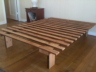 simple twin bed frame blueprints | FORWARD THINKING FURNITURE: Very, very simple bed frame Simple Twin Bed Frame, Frame Blueprints, Simple Wood Bed Frame, Wood Bed Frame Diy, Bed Frame Plans, Simple Bed Frame, Diy Platform Bed, Diy Bed Frame, Dekorasi Kamar Tidur