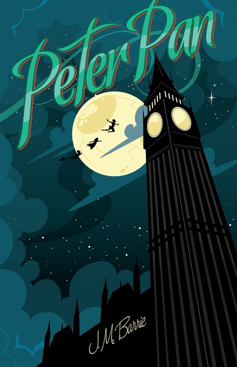 "Peter Pan" by Mike Mahle. Mike's style is definitely worth checking out. Repeatedly. Artist Pictures, Vintage Disney Posters, Minimalist Book Cover, Paper Book Covers, Literary Classics, Disney Poster, Minimalist Book, Images Disney, Wallpaper Disney