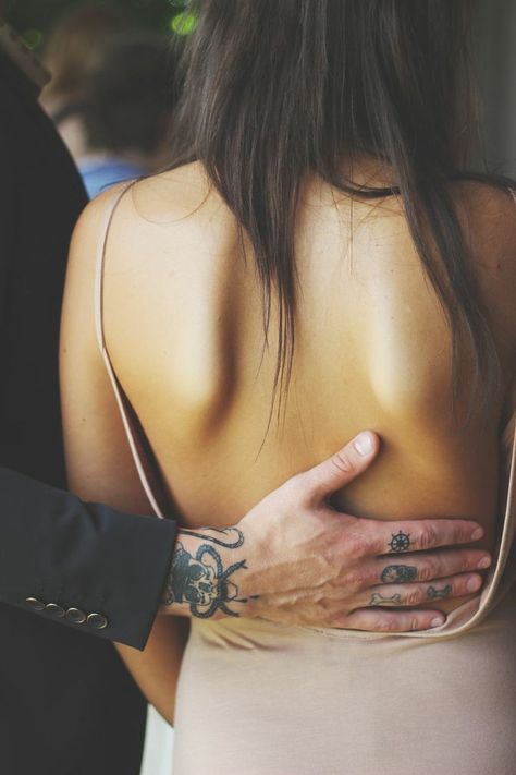 Hands Woman's Back, Butterfly Kisses, Male Hands, Behind Ear Tattoo, Hand Tattoos, The Back, Gentleman, Romance, Pure Products