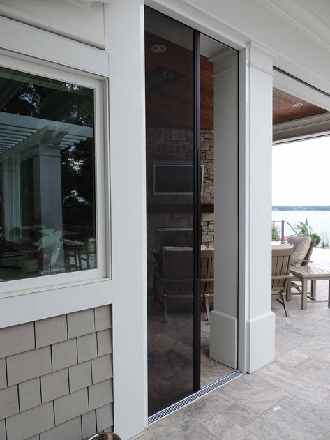 Centor Screens Minnesota | Centor Retractable Door Screens Minnesota Retractable Screen Porch, Patio Screen Door, Retractable Screen Door, Retractable Door, Outdoor Living Space Design, Porch Doors, Retractable Screen, Screened In Patio, Natural Ventilation