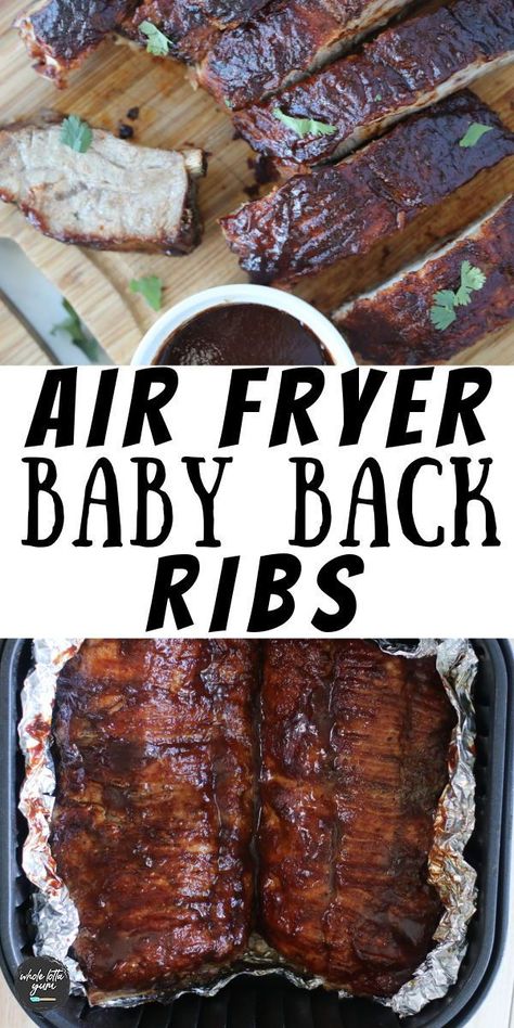 Air Fryer Ribs, Air Fryer Recipes Ribs, Air Fryer Recipes Low Carb, Ribs Bbq, Baby Back Pork Ribs, Large Air Fryer, Air Fried Food, Air Fryer Oven Recipes, Air Fry Recipes