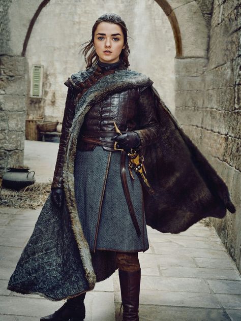 #gameofthrones #got Arya Stark Season 8 #forthethrone Costume designers are out of this world good. Game Of Thrones Arya, Game Of Thrones Costumes, Got Game Of Thrones, Game Of Thrones Quotes, The Longest Night, Game Of Thrones Funny, Gra O Tron, Games Of Thrones, Game Of Thrones Art