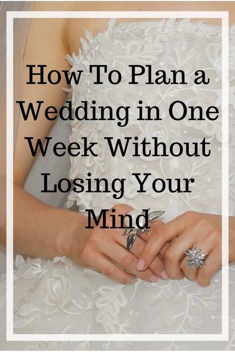 Planning a last minute wedding? See how one couple planned a wedding in one week. Diy Wedding Planning, Easy Wedding Planning, Last Minute Wedding, Plan A Wedding, Dream Destination Wedding, Wedding Planning Guide, Lose Your Mind, Wedding Planning Checklist, Planning Guide