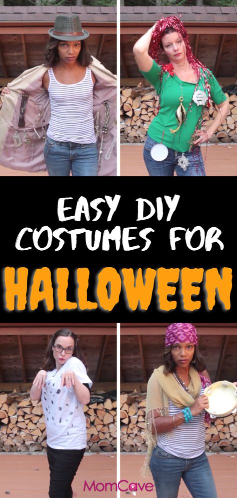 Are you ready to go trick or treating? We know you're busy so we've tried a few last-minute Halloween costume ideas that you can make with things you already have on hand. And the best part–they will cost you next to nothing. Let the haunting begin! #hallowee #halloweendiy #hallowingcostumes #momlife Last Minute Mom Halloween Costumes, Easy Mom Costume Ideas, Halloween Costumes For Moms, Costumes For Moms, Easy Adult Costumes, Halloween Budget, Mom Halloween Costumes, Modern Day Hippie, Mom Costumes