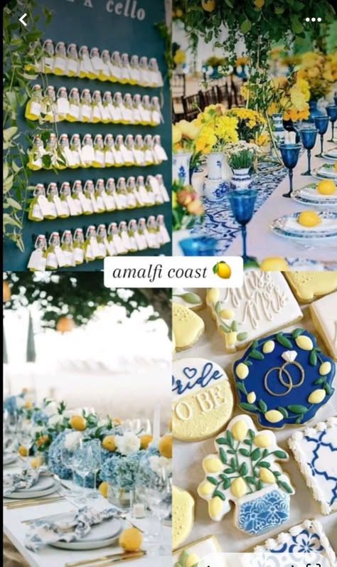 Italian Dinner Party Decorations, Bridal Shower Deco, Italian Bridal Showers, Rustic Italian Wedding, Lemon Themed Party, Italian Themed Parties, Engagement Party Themes, Lemon Themed Bridal Shower, Italian Party