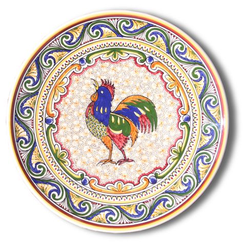 Portuguese Plate Tiles Antique Majolica Designs Portuguese Plates, Clock Card, Mini Plates, Rooster Plates, Miniature Plates, Chicken Painting, Rooster Art, Miniature Dollhouse Furniture, Rooster Decor