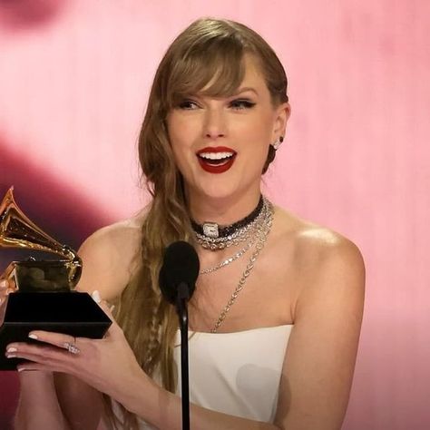 MEAWW on Instagram: "At the 66th Grammy Awards on Sunday night, Taylor Swift achieved another milestone by winning not only Best Pop Vocal Album but also Album of the Year for her 2022 release, "Midnights." This remarkable feat made her the first person in Grammy history to win Album of the Year four times. During her acceptance speech at the ceremony held in Los Angeles, Swift surprised fans by announcing the release of a completely new album. With a touch of humor, she revealed, "Okay, this is my 13th Grammy, which is my lucky number—I don’t know if I had ever told you that." Swift then proceeded to share the secret she had been keeping for the past two years, announcing the upcoming release of her brand-new album titled "The Tortured Poets Department," scheduled for April 19. #taylorsw 2024 Grammys, Album Of The Year, Side Bangs, Taylor Swift Album, Lucky Number, Taylor Swift 13, Taylor Swift Pictures, The Hundreds, Taylor Alison Swift