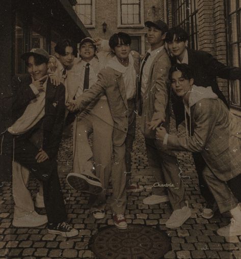 #bts #aesthetic #btsarmy #btsvintage Bts Vintage Aesthetic, Bts Nostalgia, Bts Core, Nostalgia Aesthetic, Bts Theory, Group Picture, Bts Group Picture, Vintage Poster Design, Bts Group Photos