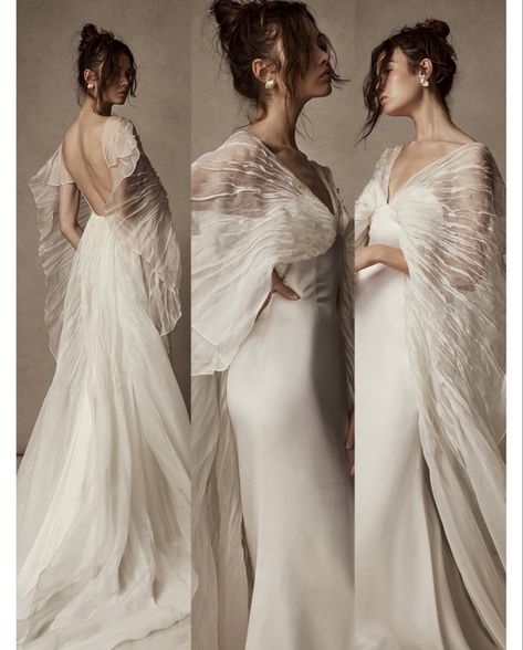 Dystopian Wedding Dress, Kimono Inspired Wedding Dress, Wet Look Wedding Dress, Abstract Wedding Dress, Wedding Dress Wings, Androgynous Wedding Dress, Sci Fi Wedding Dress, Futuristic Wedding Dress, Unusual Wedding Dress Unique