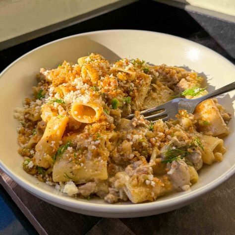 Caramelised Fennel and Sausage Pasta - Zena's Kitchen Wishbone Kitchen Recipes, Fennel Sausage Pasta, Fennel Pasta, Winter Pasta, Fennel Sausage, Squash Pasta, Roasted Fennel, Butter Pasta, Ricotta Pasta