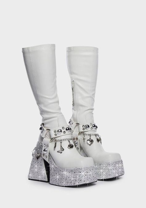 Style Summer 2023, Silver Platforms, Catty Noir, Funky Shoes, Girly Shoes, Shoe Inspo, Woman Shoes, Aesthetic Shoes, Crystal Decor