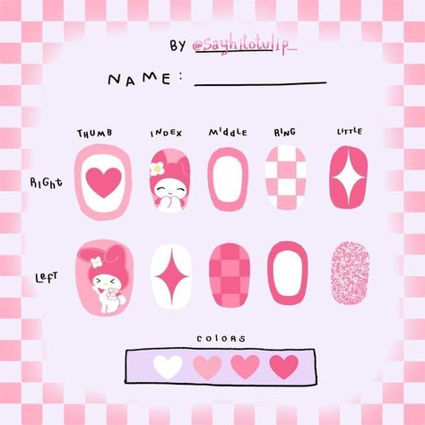 Hello Kitty Nails Art, Kutek Disney, Fake Nails Designs, Art Deco Nails, Punk Nails, Nail Drawing, Cute Simple Nails, Anime Nails, Grunge Nails