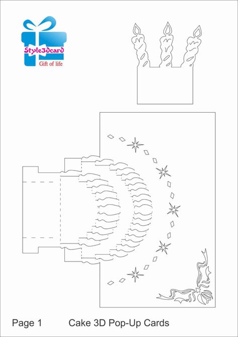 Happy Birthday-Cake-3D-Pop-Up-Greeting-Card/ Kirigami for Happy Birthday Pop Up Card Free Template Pop Up Cake Card Template, Cake Pop Up Card Template, Happy Birthday Pop Up Card Template, Happy Birthday Card Template, Happy Birthday Pop Up Card, Kirigami Templates, Heart Pop Up Card, Birthday Card Template Free, Cake 3d