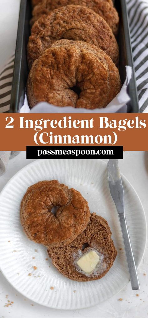 The classic 2 ingredient bagel recipe made with greek yogurt and flour is made healthier using whole wheat flour, and turned sweet using a vanilla yogurt and cinnamon sugar topping for the ultimate breakfast bagel experience. 2 Ingredient Bagels, Sweet Potato Crust Quiche, Cinnamon Bagels, Healthy Bagel, Whole Wheat Bagel, Healthy High Protein Snacks, Homemade Greek Yogurt, Protein Yogurt, Breakfast Bagel