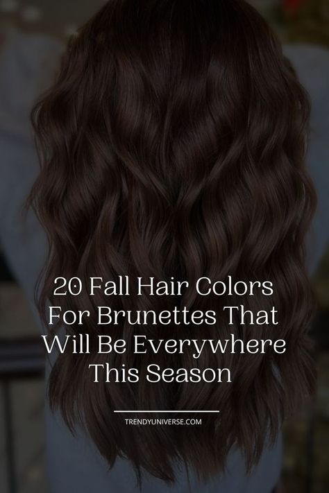 Okay, I’ll admit it: brown hair can become boring after a while. But that doesn’t mean you should change your base color. Instead, what you need is to freshen it up a bit and the new season is the perfect time for that. That is why I present you with the hottest fall hair colors for brunettes. Easy Brown Hair Color, Winter Hair Dark Brown, Brunette Hair Color No Highlights, Solid Brunette Hair Color Dark Brown, Toner For Dark Brown Hair, Dark Brown Hair For Fall, Types Of Brunette Hair Color, Fall Hair For Brunettes, Dark Fall Hair Color For Brunettes