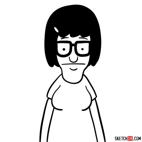 How to draw Tina Belcher Bob Burgers Drawing, Bobs Burgers Drawing Easy, Bobs Burgers Coloring Pages, Bobs Burgers Drawing, Tina Belcher Tattoo, Bob Duncan, The Oldest Daughter, Steps Drawing, Burger Drawing