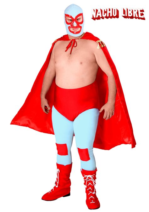 Here Are 19 Plus Size Costumes for You to Rock This Halloween - HalloweenCostumes.com Blog Sigma Photos, Nacho Libre Costume, Senior Dress, Outfit Store, Authentic Costumes, Nacho Libre, Wrestling Outfits, Monster Costumes, Blue Tights