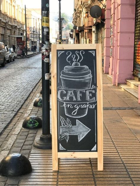 Chalk Art Coffee, Cafe Chalkboard, Papan Tulis Kapur, Food Stall Design, Cafe Menu Design, Coffee Shop Branding, Rustic Cafe, Coffee Shop Business, Small Cafe Design