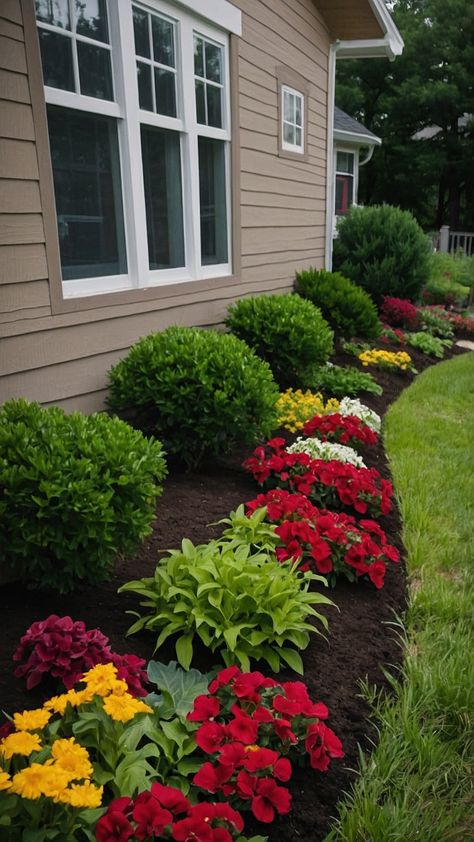 Transform the front of your house with stunning flower beds From low-maintenance rock and stone designs to easy DIY raised bed ideas these fall-themed landscaping tips will elevate your curb appeal Discover how to create a full-sun perennial garden with rustic white rock accents for a touch of elegance in your outdoor space Raised Bed Ideas, Rock Flower Beds, Rock And Stone, Full Sun Perennials, Flower Bed Ideas, Exterior Decoration, Sun Perennials, White Rock, Landscaping Tips