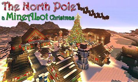 The North Pole - Santas Secret Village - Minecraft Project Minecraft North Pole, Bloxburg North Pole Layout, North Pole Minecraft, Minecraft Santa Workshop, Minecraft Santas Village, North Pole Christmas Village, North Pole Village, Minecraft Christmas, Santa's House