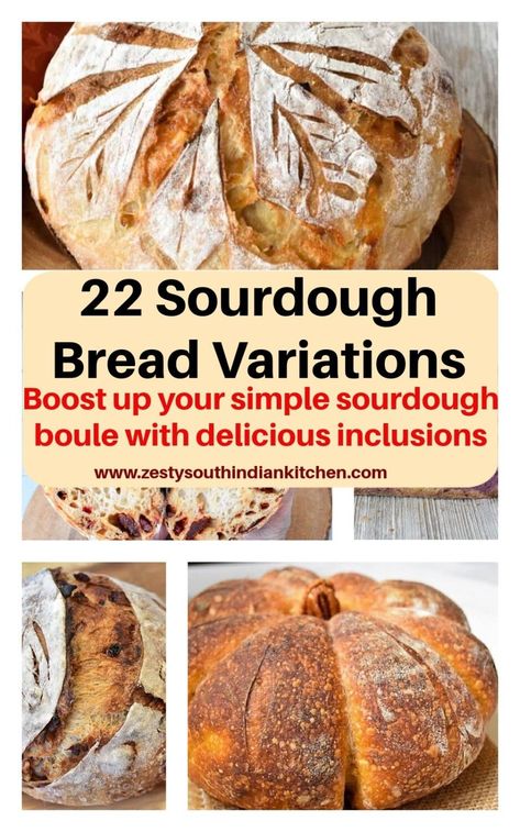 22 Sourdough Bread Variations - Zesty South Indian Kitchen Spelt Sourdough Bread, Homemade Curry Powder, Bread Starter, Sourdough Baking, Sourdough Bread Recipe, Sourdough Recipes, Breakfast Breads, Bread Recipes Homemade, Artisan Bread