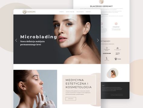 Gersimi - Beauty Clinic Website by Artur Skwarek on Dribbble Clinic Website Design, News Website Design, Aesthetic Clinic, Beauty Clinic, Clinic Design, Skin Therapy, Medical Aesthetic, Skin Clinic, Beauty Website