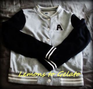 Lemons To Gelato: DIY Varsity Jacket Old Navy Hack Diy Varsity Jacket, Jacket Diy, Diy Jacket, School Looks, Diy Clothes, Varsity Jacket, Old Navy, Back To School, I Love