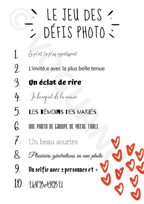 Jeu de Mariage rigolo: Jeu défi photo - Voguance – voguance Printable Wedding Games, Wedding Games For Guests, Whatsapp Theme, Wedding Activities, Wedding Entertainment, Wedding Souvenirs, Wedding Games, Wedding Background, Photo Challenge