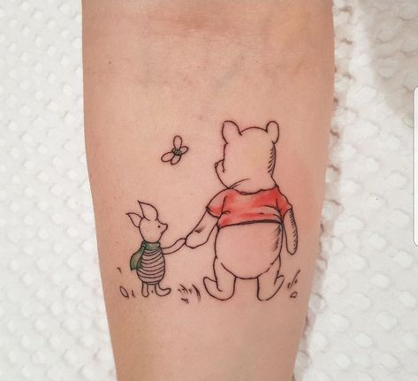 Pooh And Piglet Tattoo, Piglet Tattoo, Best Friend Tattoos Small, Pooh Tattoo, Winnie The Pooh Tattoos, Disney Tattoos Small, Friend Tattoos Small, Disney Sleeve Tattoos, Winnie The Pooh And Piglet